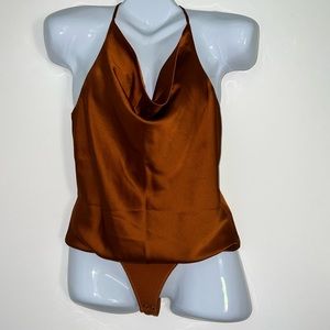 Abercrombie & Fitch Silk Cowl Neck Bodysuit